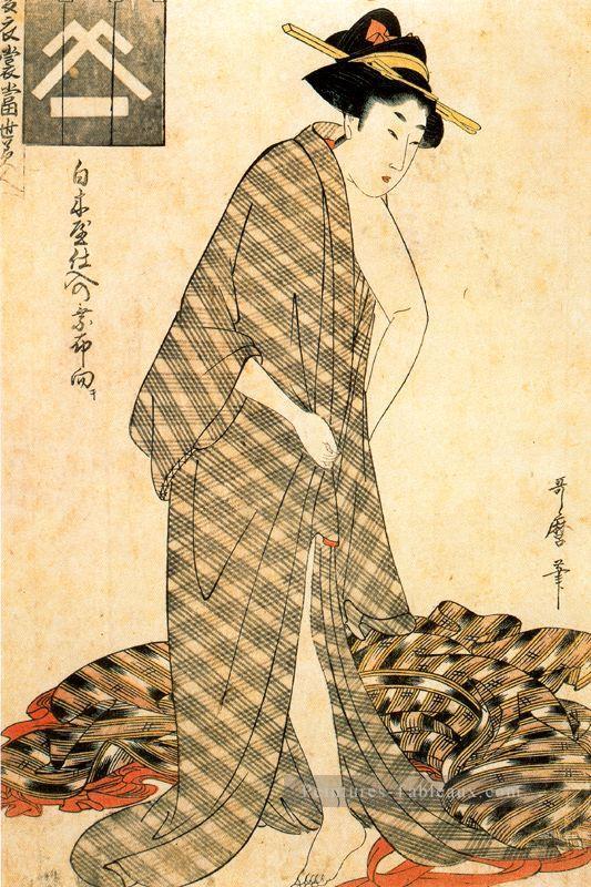 la beauté régnante hanozuma Kitagawa Utamaro ukiyo e Bijin GA Peintures à l'huile